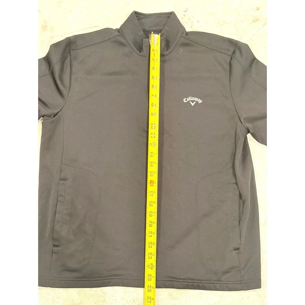 Callaway Golf Pullover Jacket Men's Large Black 1/4 Zip Performance Fleece Lined